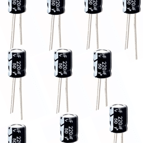 220uF 50v Electrolytic Capacitors (Pack of 10)