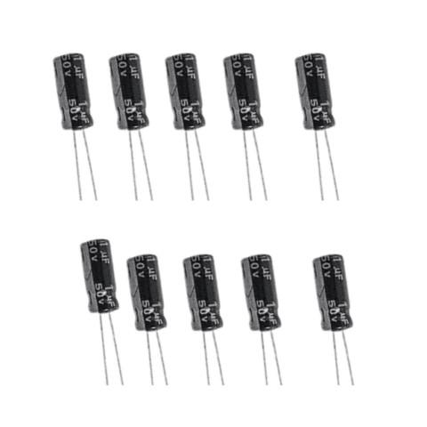 1uF 50v Electrolytic Capacitors (Pack of 10)