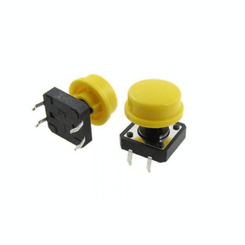 12x12x7.3mm Momentary Tact Tactile Push Button with Yellow Cap