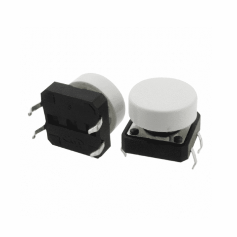 12x12x7.3mm Momentary Tact Tactile Push Button with White Cap