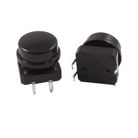 12x12x7.3mm Momentary Tact Tactile Push Button with Black Cap