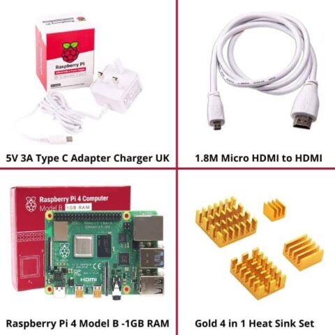 Raspberry Pi 4 Model B with 1 GB RAM Starter Kit