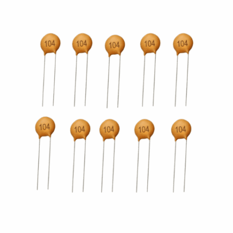 100nF Ceramic Capacitors (104) - Pack of 10