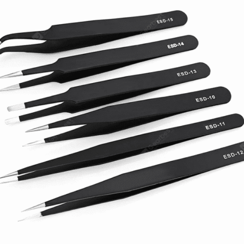 Anti-Static Tweezers 5in1 for Electronics, Laboratory Work, Jewelry-Making, Craft, Soldering