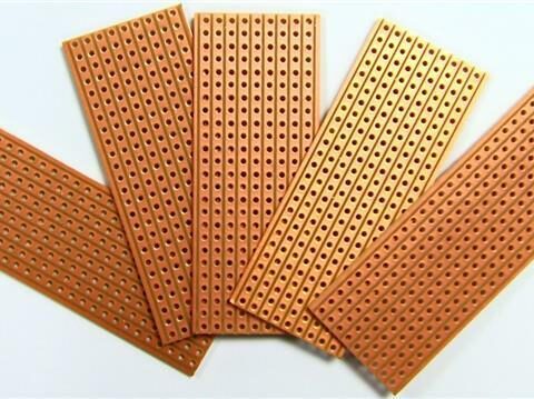 Single Sided Stripboard PCB Board 6.5 x 14.5cm Brown