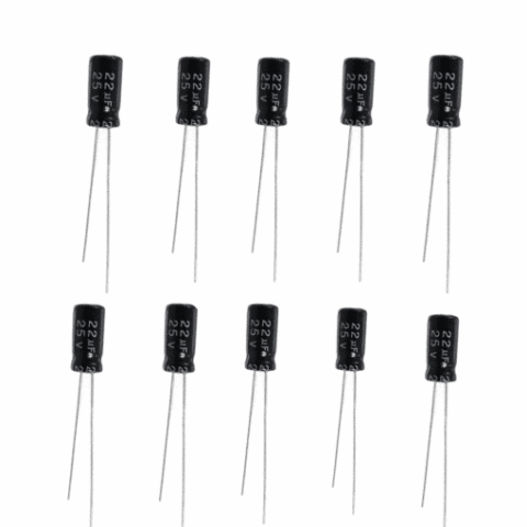 22uF 25v Electrolytic Capacitors (Pack of 10)