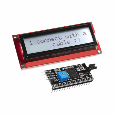 16x2 LCD Display Module with I2C Backpack (Gray Backlight, 5V)