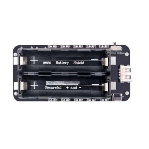 2 x 18650 Lithium Battery Charger Shield V8 - Slot, 5V/3A, 3V/1A, Micro USB with Overcharge Protection