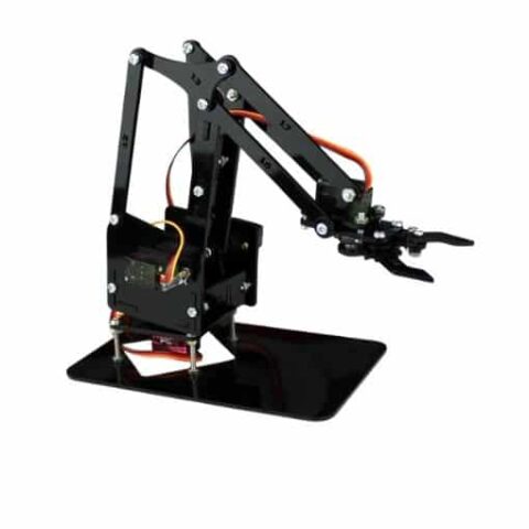 DIY 4-DOF Black Acrylic Robot Manipulator Mechanical Arm Kit (Without Servo Motors & Controller Board)