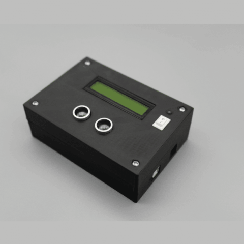 Project Enclosure for Arduino Uno, 16x2 LCD, and Ultrasonic Sensor Black