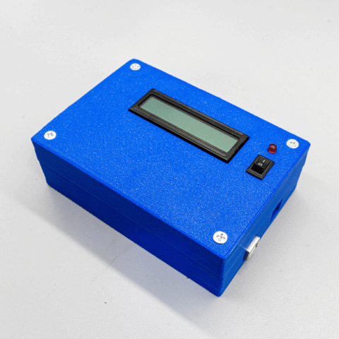 Project Enclosure for Arduino Uno, 16×2 LCD, and Switch – Blue (135mm × 90mm × 45mm)