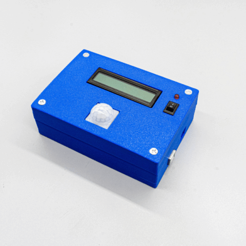 Project Enclosure for Arduino Uno, 16×2 LCD, and PIR Motion Sensor Blue Color