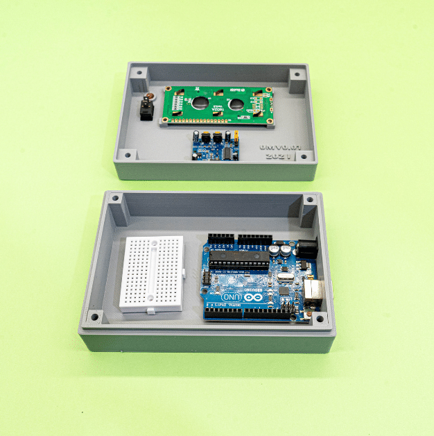 Project Enclosure for Arduino Uno, 16×2 LCD, and PIR Motion Sensor Grey Color - Image 4