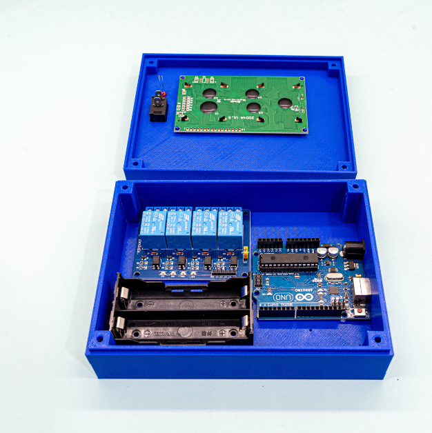 Project Enclosure for 20×4 LCD, Arduino Uno, and SPDT Rocker Switch – Blue Color - Image 4