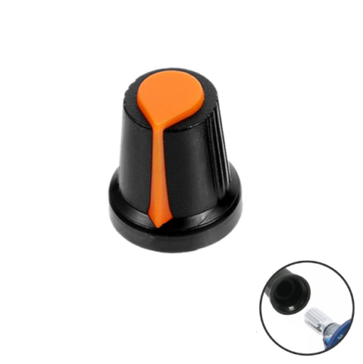 6mm Potentiometer Volume Control Knob Cap - Orange