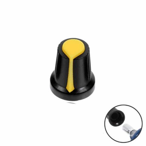 6mm Potentiometer Volume Control Knob Cap - Yellow