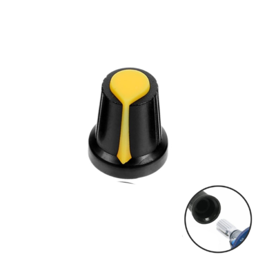 6mm Potentiometer Volume Control Knob Cap - Yellow