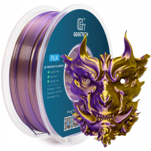 PLA Silk Dual 3D Printer Filament 1.75mm 1kg/roll (Gold +Purple )