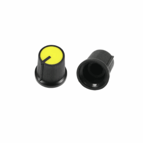 6mm Potentiometer Volume Control Knob Cap – 15x15mm (Yellow)