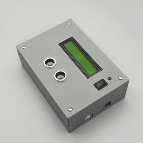Project Enclosure for Arduino Uno, 16x2 LCD, and Ultrasonic Sensor-Grey color