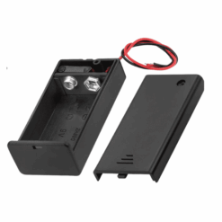 9V Battery Holder Box with Cover and Wires