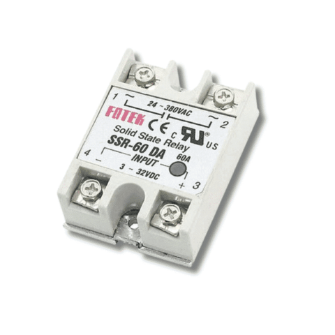 SSR‑60DA Solid State Relay (60 A, DC Control → AC Load)
