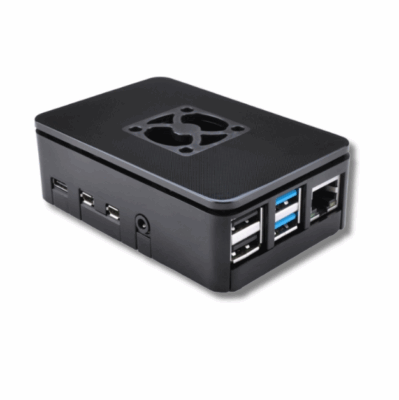 Black ABS Case for Raspberry Pi 4B (Supports 3007 Fan)