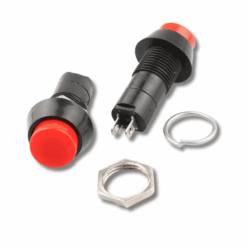 Red PBS-11A 12mm 2-Pin Self-Locking Push Button Switch