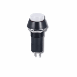 White PBS-11A 12mm 2-Pin Self-Locking Push Button Switch