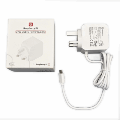 Raspberry Pi 27W USB-C Power Supply – UK Plug
