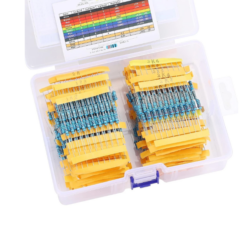 500PCS 1/2W 1% Metal Film Resistor Kit – 50 Values (1.2Ω–1MΩ) Assorted Resistors with Plastic Storage Box
