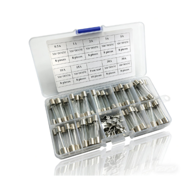 72PCS 6×30mm Glass Fuse Kit with Fuse Holder – 250V Assorted Fuse Set (0.5A–30A) with Plastic Storage Box