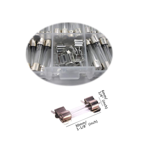 72PCS 6×30mm Glass Fuse Kit with Fuse Holder – 250V Assorted Fuse Set (0.5A–30A) with Plastic Storage Box - Image 3
