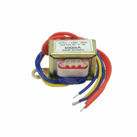 9V–600mA AC Step-Down Center-Tapped Transformer (9V-0-9V)