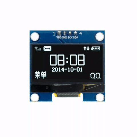 0.96" OLED Display Module I2C/IIC 4-Pin White (SSD1306, 128×64)