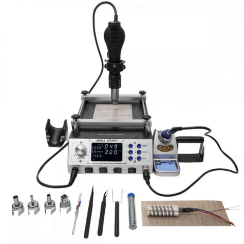 YIHUA 853AAA+ 3-in-1 BGA Rework Station – Hot Air, Soldering Iron & PCB Preheater